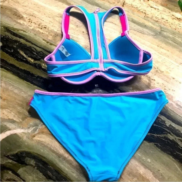 Tinibikini Colorblock Blue/Pink Bikini Sz Small - Picture 3 of 5